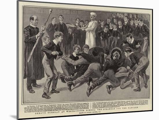 Shrove Tuesday at Westminster School, the Scramble for the Pancake-Gordon Frederick Browne-Mounted Giclee Print