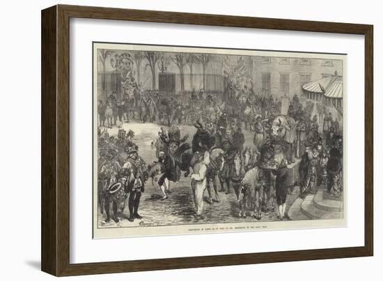 Shrovetide in Paris as it Used to Be, Procession of the Boeuf Gras-Felix Regamey-Framed Giclee Print