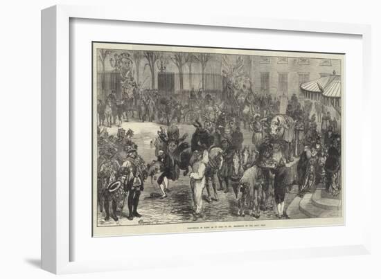 Shrovetide in Paris as it Used to Be, Procession of the Boeuf Gras-Felix Regamey-Framed Giclee Print