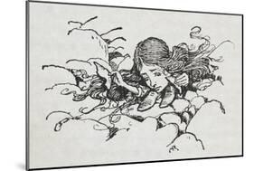 Shrunken Alice After Eating Some Of the Caterpillar's Mushroom-Arthur Rackham-Mounted Giclee Print