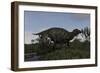 Shuangmiaosaurus in Swamp Water-Stocktrek Images-Framed Art Print