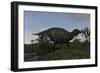 Shuangmiaosaurus in Swamp Water-Stocktrek Images-Framed Art Print