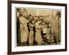 Shuckers Aged About 10 Opening Oysters in the Varn and Platt Canning Company-Lewis Wickes Hine-Framed Photographic Print