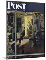 "Shuffleton's Barbershop" Saturday Evening Post Cover, April 29,1950-Norman Rockwell-Mounted Giclee Print