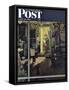 "Shuffleton's Barbershop" Saturday Evening Post Cover, April 29,1950-Norman Rockwell-Framed Stretched Canvas