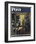 "Shuffleton's Barbershop" Saturday Evening Post Cover, April 29,1950-Norman Rockwell-Framed Giclee Print