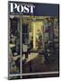 "Shuffleton's Barbershop" Saturday Evening Post Cover, April 29,1950-Norman Rockwell-Mounted Giclee Print