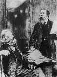 Karl Marx German Political Theorist Working on Das Kapital with Engels-Shukow-Framed Photographic Print