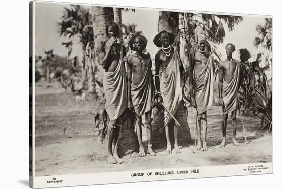 Shulluck Tribesmen of the Upper Nile Near Khartoum, Sudan-null-Stretched Canvas