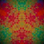 Kaleidoscope Geometric Dark Pattern-shumo4ka-Mounted Art Print