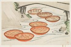 Sake Cups in a River, C.1854-59-Shumpo-Mounted Giclee Print