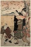 Yakusha No Hanami-Shunkosai Hokushu-Stretched Canvas