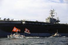 Ship and Boats with Flag Carriers against the Nuclear Vessel-Shunsuke Akatsuka-Photographic Print