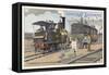 Shunting Locomotive, 1875-null-Framed Stretched Canvas