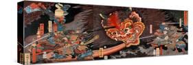 Shuten Doji's Head Attacking Raiko's Band of Warriors-Yoshitsuya Utagawa-Stretched Canvas