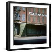 Shuttered Warehouse on the Lower East Side Lit by Late Day Sunlight-null-Framed Photographic Print