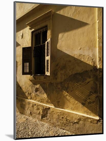 Shuttered Window of Old Mansion in Old City, Rhodes, Dodecanese Islands, Greece-David Beatty-Mounted Photographic Print