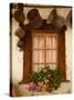 Shuttered Windows and Flowers, Corvara, Badia Valley, Trentino-Alto Adige/South Tyrol, Italy-Frank Fell-Stretched Canvas