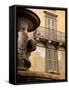 Shuttered Windows and Fountain, Bergamo, Lombardy, Italy, Europe-Frank Fell-Framed Stretched Canvas