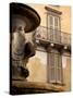 Shuttered Windows and Fountain, Bergamo, Lombardy, Italy, Europe-Frank Fell-Stretched Canvas