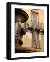 Shuttered Windows and Fountain, Bergamo, Lombardy, Italy, Europe-Frank Fell-Framed Photographic Print