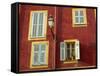 Shuttered Windows in the Old Town, Nice, Provence, France-I Vanderharst-Framed Stretched Canvas