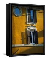 Shuttered Windows on Yellow Building-Bill Ross-Framed Stretched Canvas