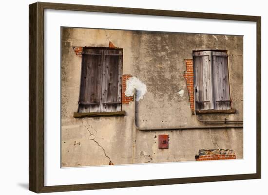 Shutters on an old building along Factors Walk, Savannah, Georgia, USA-Joanne Wells-Framed Photographic Print