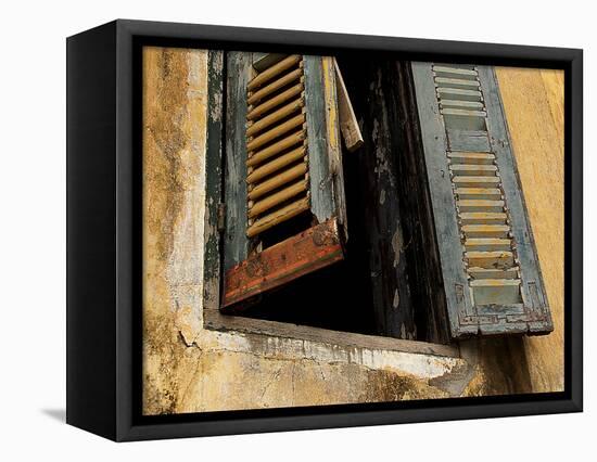 Shutters on Old Building, Kratie, Cambodia-Jay Sturdevant-Framed Stretched Canvas