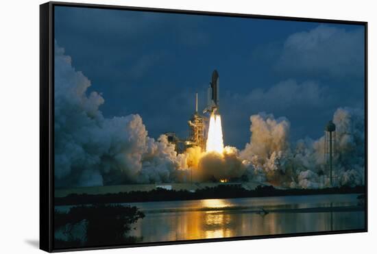 Shuttle Columbia Lifting Off-null-Framed Stretched Canvas