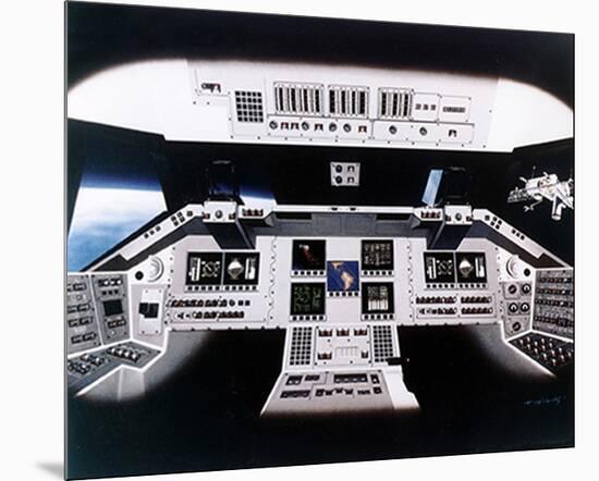 Shuttle Electronic Flight Deck-null-Mounted Art Print