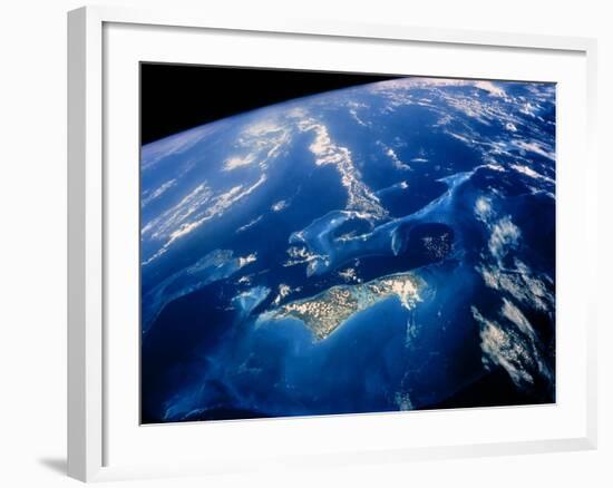 Shuttle View of Part of the Bahamas Archpelago-null-Framed Photographic Print