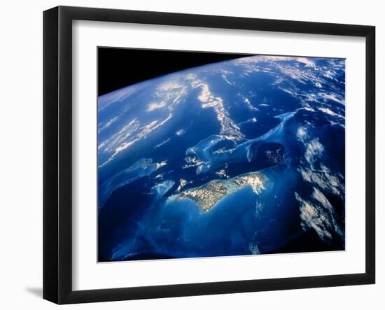 Shuttle View of Part of the Bahamas Archpelago-null-Framed Photographic Print