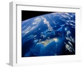 Shuttle View of Part of the Bahamas Archpelago-null-Framed Photographic Print