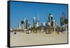 Shuwaikh beach and skyline of Kuwait City, Kuwait, Middle East-Michael Runkel-Framed Stretched Canvas