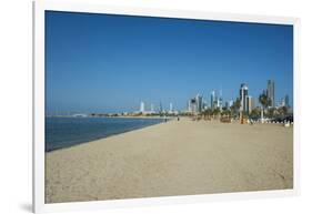 Shuwaikh beach and skyline of Kuwait City, Kuwait, Middle East-Michael Runkel-Framed Photographic Print