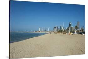 Shuwaikh beach and skyline of Kuwait City, Kuwait, Middle East-Michael Runkel-Stretched Canvas