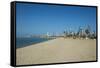 Shuwaikh beach and skyline of Kuwait City, Kuwait, Middle East-Michael Runkel-Framed Stretched Canvas