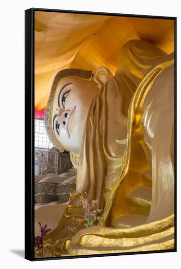 Shwe-Tha-Lyaung Reclining Buddha in Bago, Myanmar-Merrill Images-Framed Stretched Canvas