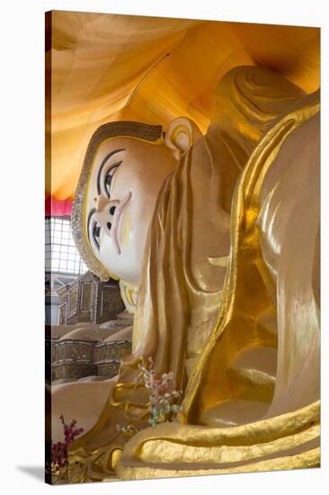 Shwe-Tha-Lyaung Reclining Buddha in Bago, Myanmar-Merrill Images-Stretched Canvas