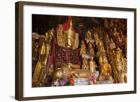 Shwe Umin Pagoda Paya, Buddha Images Inside the Limestone Gold Buddha Caves, Pindaya-Stephen Studd-Framed Photographic Print