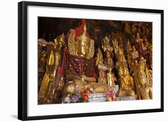 Shwe Umin Pagoda Paya, Buddha Images Inside the Limestone Gold Buddha Caves, Pindaya-Stephen Studd-Framed Photographic Print