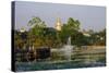 Shwedagon, Kan Daw Gyi Lake and Park, Old City, Yangon (Rangoon), Myanmar (Burma), Asia-Nathalie Cuvelier-Stretched Canvas