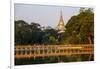 Shwedagon, Kan Daw Gyi Lake and Park, Old City, Yangon (Rangoon), Myanmar (Burma), Asia-Nathalie Cuvelier-Framed Photographic Print