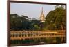 Shwedagon, Kan Daw Gyi Lake and Park, Old City, Yangon (Rangoon), Myanmar (Burma), Asia-Nathalie Cuvelier-Framed Photographic Print