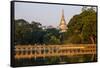 Shwedagon, Kan Daw Gyi Lake and Park, Old City, Yangon (Rangoon), Myanmar (Burma), Asia-Nathalie Cuvelier-Framed Stretched Canvas