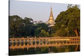 Shwedagon, Kan Daw Gyi Lake and Park, Old City, Yangon (Rangoon), Myanmar (Burma), Asia-Nathalie Cuvelier-Stretched Canvas