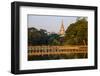 Shwedagon, Kan Daw Gyi Lake and Park, Old City, Yangon (Rangoon), Myanmar (Burma), Asia-Nathalie Cuvelier-Framed Photographic Print