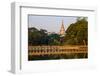 Shwedagon, Kan Daw Gyi Lake and Park, Old City, Yangon (Rangoon), Myanmar (Burma), Asia-Nathalie Cuvelier-Framed Photographic Print