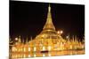 Shwedagon Pagoda at Night (Panorama), Rangon,Myanmar-lkunl-Mounted Photographic Print